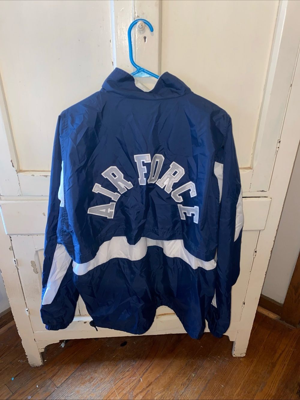 Asics Navy and White Track Jacket vintage AIR FORCE